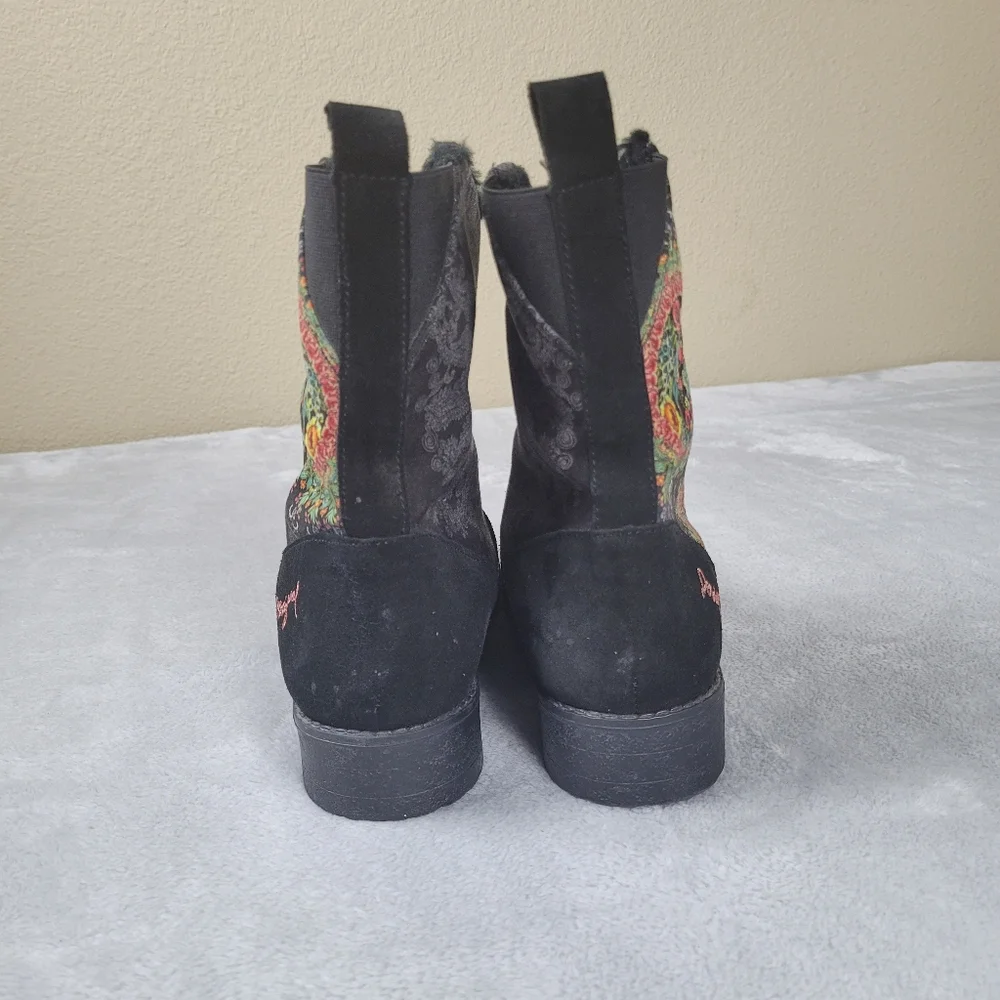 Desigual Women's Boots Winter Black Boho Size 40 US 9